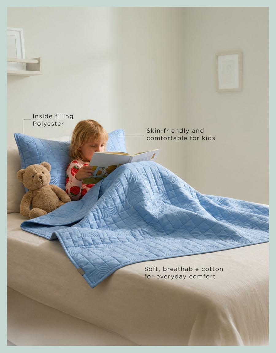 Blue Rainbow kids AC quilt
