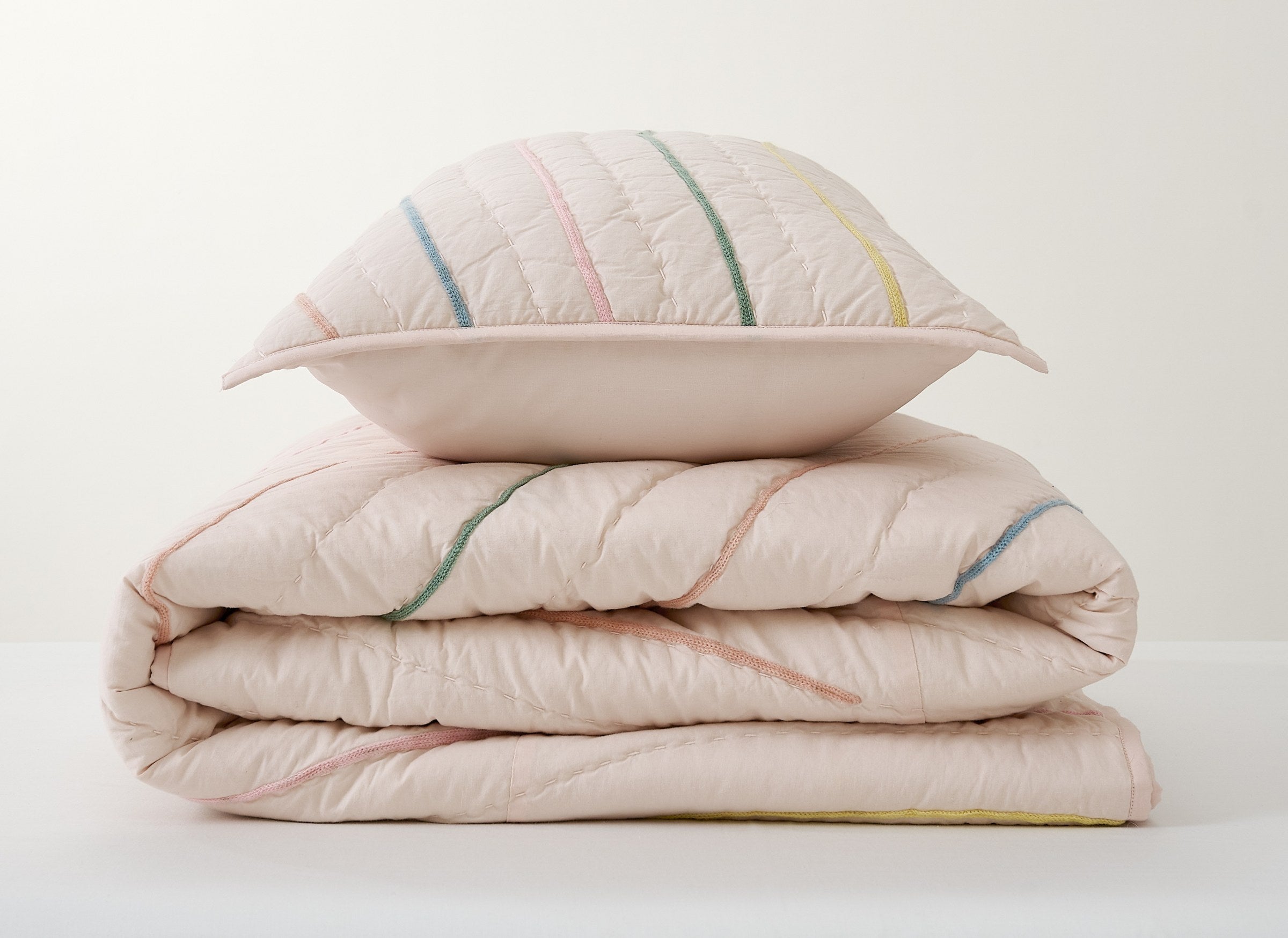 Hush Rainbow kids AC quilt fabric close-up